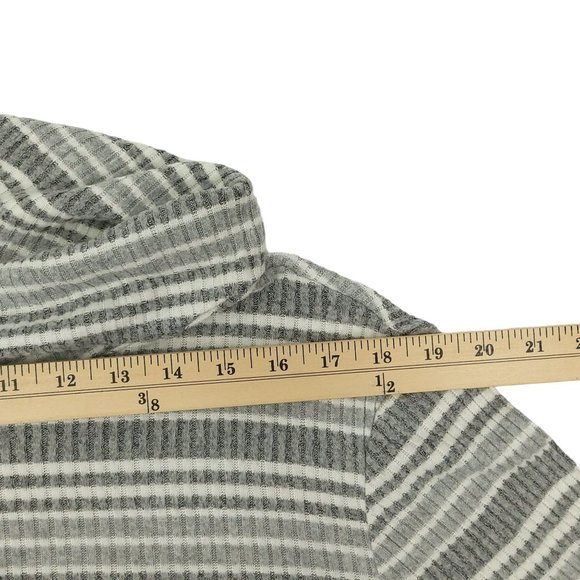 Chicos Zenergy Cowl Neck Striped Sweater Womens 2 US 12/14 Long Sleeve Gray - Picture 4 of 15